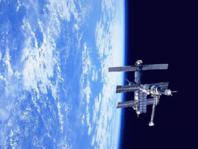 Space Station Mir Over Earth