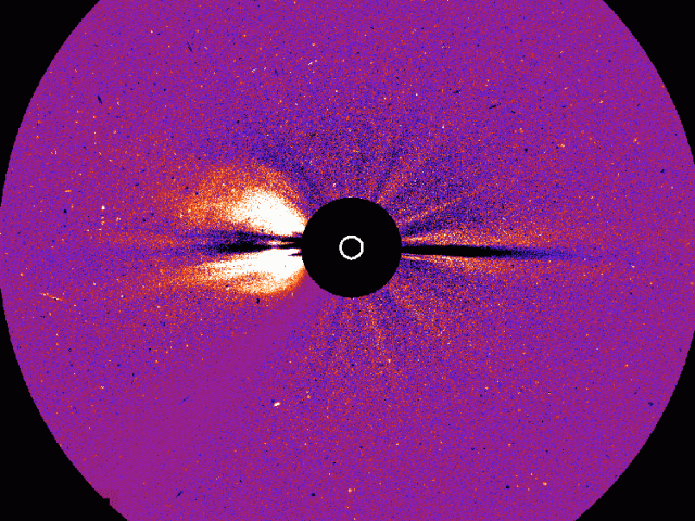 Comet Hyakutake and a Solar Flare