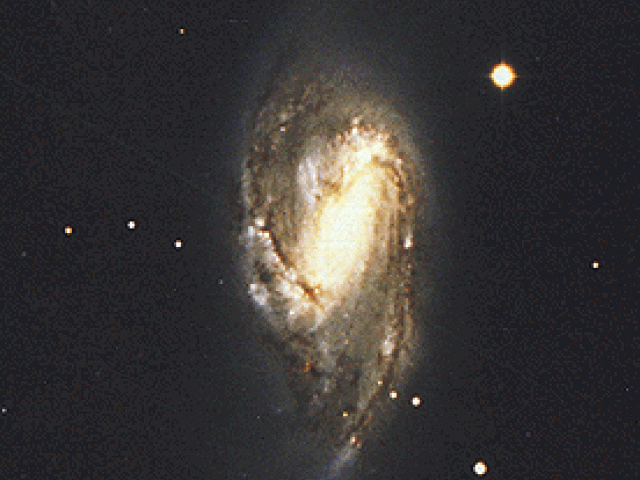 Unusual Spiral Galaxy M66