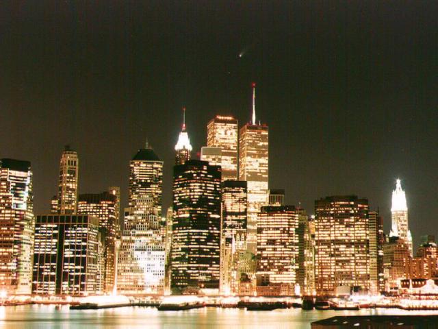 Comet Hale-Bopp Over New York City