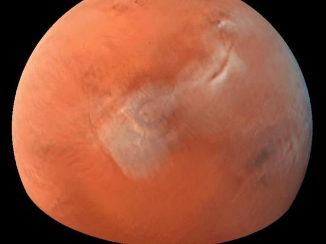 Clouds Over Tharsis on Mars