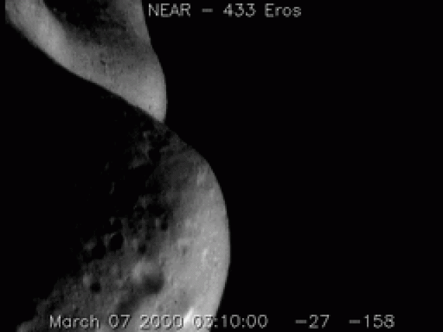 Flying Over Asteroid Eros