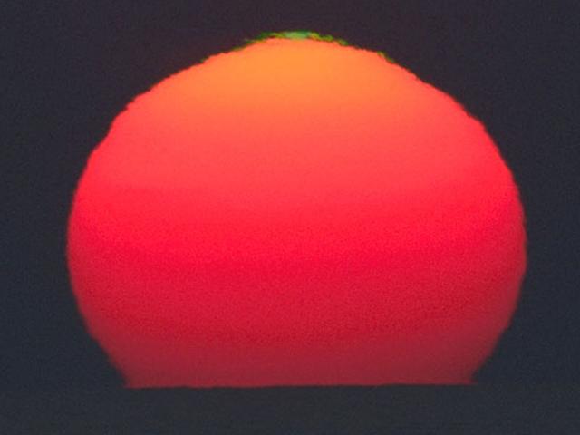 A Green Flash from the Sun