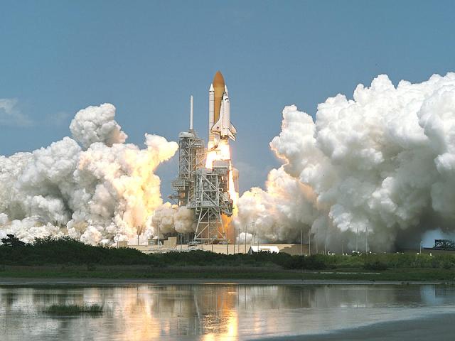 Space Shuttle Lifts Off for Space Station