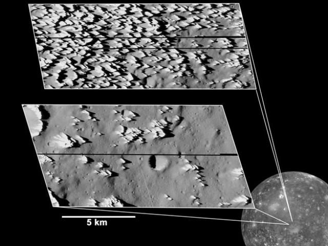 Jagged Hills on Jupiters Callisto