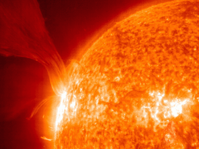 A Solar Prominence Erupts