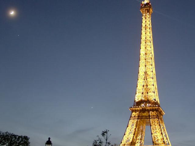 Moon and Planets by the Eiffel Tower