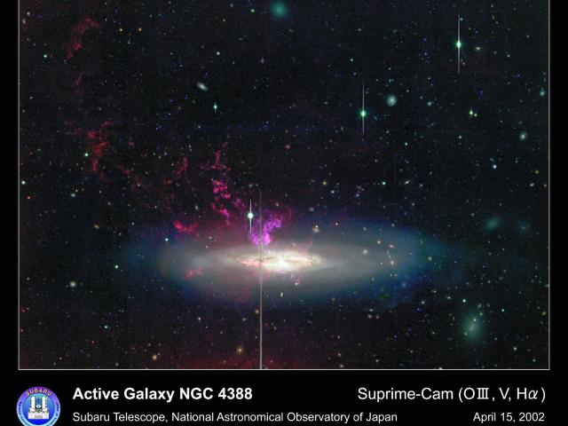 Galaxy NGC 4388 Expels Huge Gas Cloud