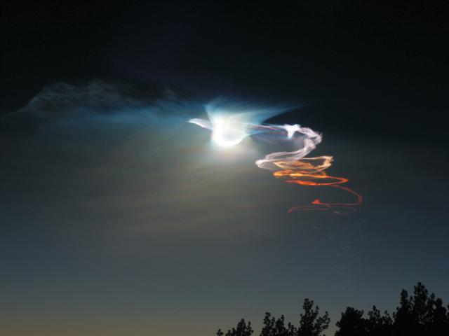 Rocket Trail at Sunset