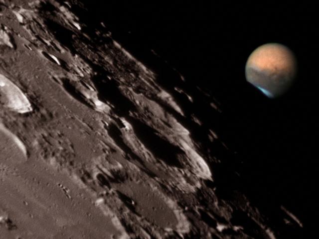 Mars at the Moon’s Edge