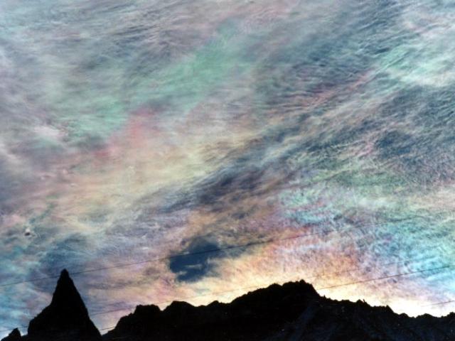 Iridescent Clouds Over Aiguille de la Tsa