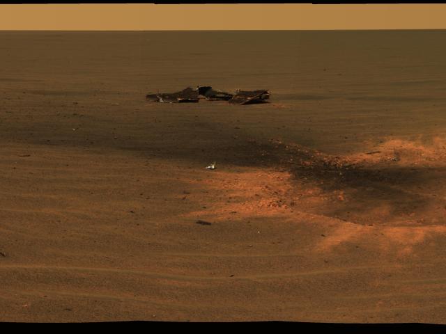 Heat Shield Impact Crater on Mars