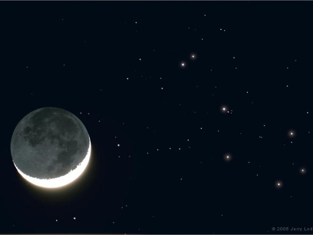 April’s Moon and the Pleiades