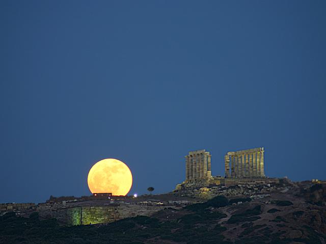 Moonrise, Cape Sounion, Greece