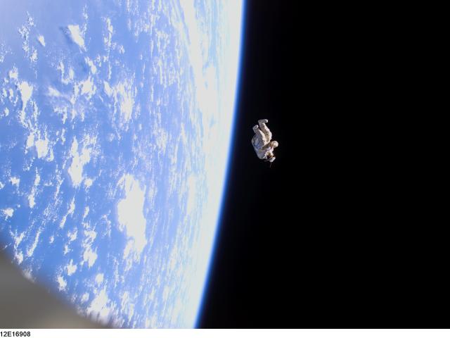SuitSat1: A Spacesuit Floats Free