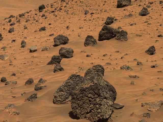 Volcanic Bumpy Boulder on Mars