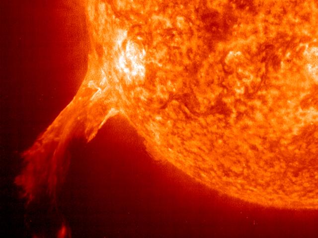 An Erupting Solar Prominence from SOHO