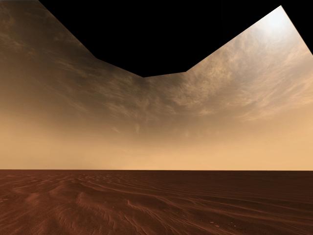 Clouds and Sand on the Horizon of Mars