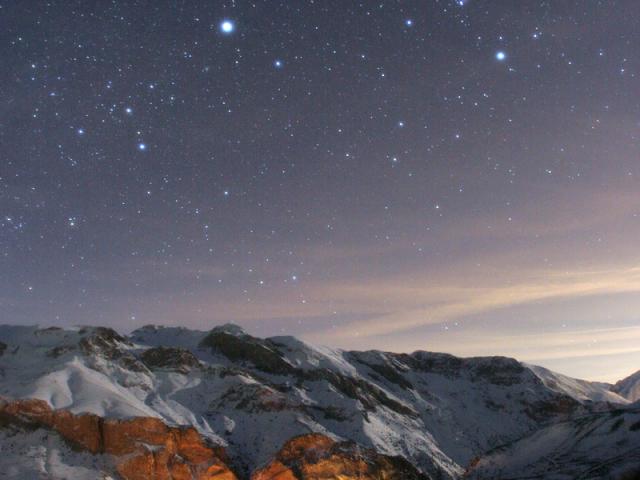 Alborz Mountains in Moonlight
