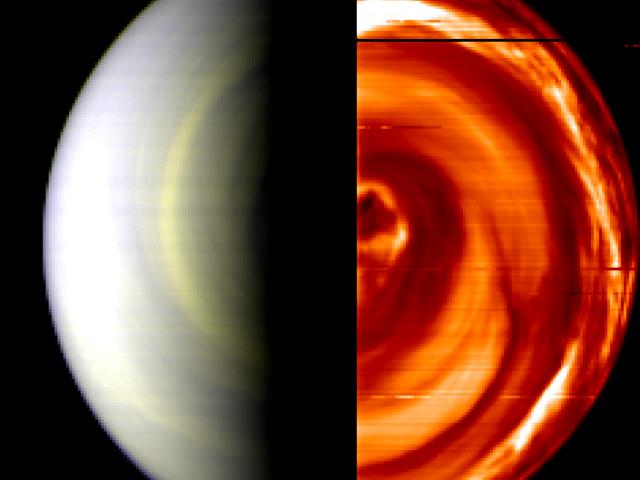 Swirling Clouds Over the South Pole of Venus
