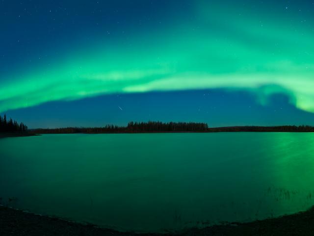 Aurora, Stars, Meteor, Lake, Alaska
