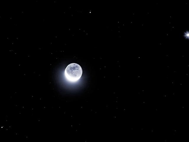 Bright Planets, Crescent Moon