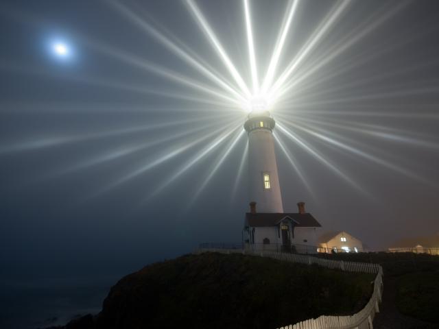 Moon Over Pigeon Point Lighthouse