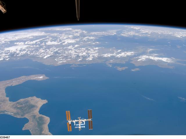 Space Station Over the Ionian Sea
