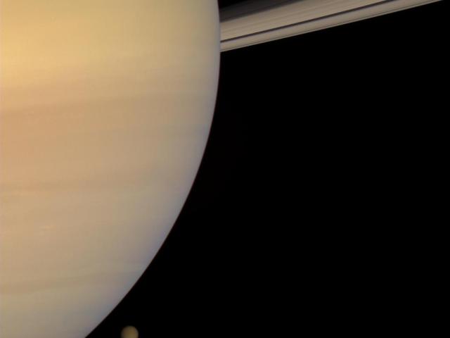 Saturn and Titan from Cassini