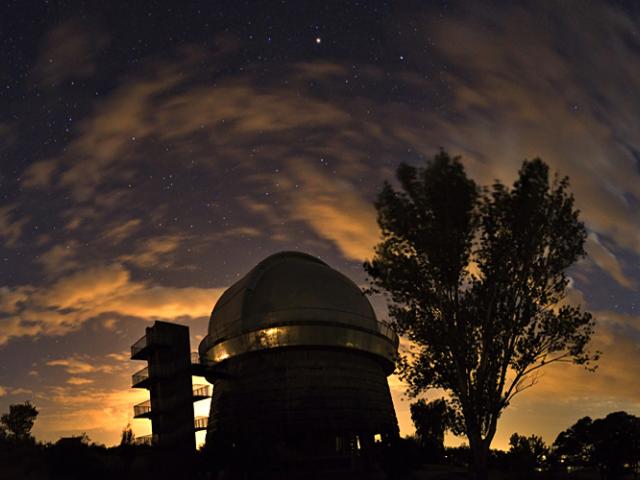 Moon Rays over Byurakan Observatory