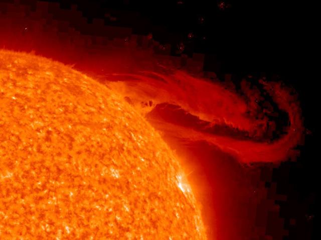 A Solar Prominence Unfurls