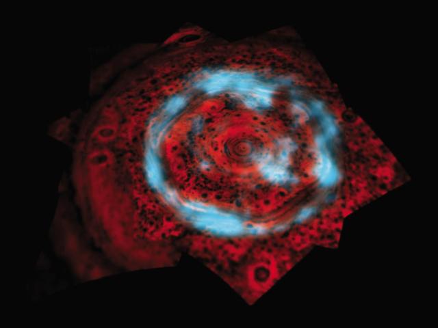 Unusual Auroras Over Saturns North Pole