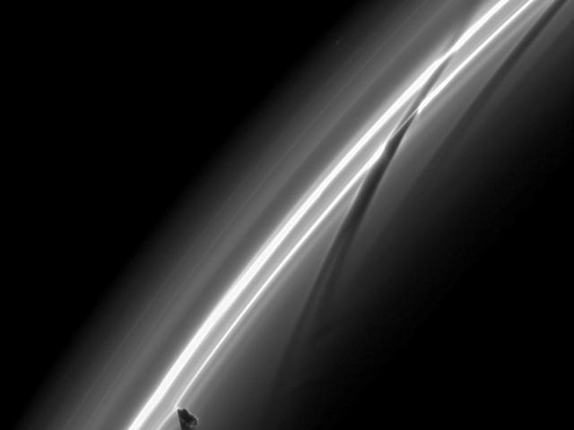 Prometheus Creating Saturn Ring Streamers