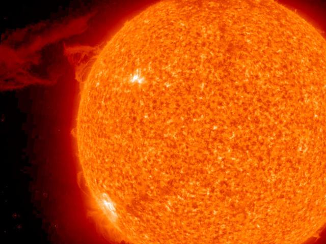 A Solar Prominence Erupts in STEREO