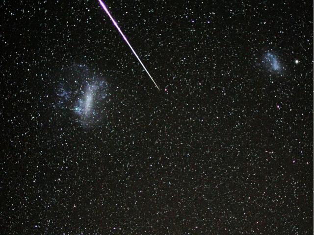 Meteor between the Clouds