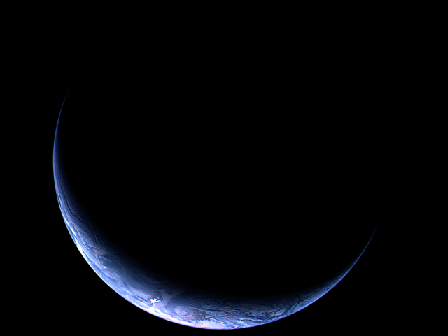 Crescent Earth from the Departing Rosetta Spacecraft
