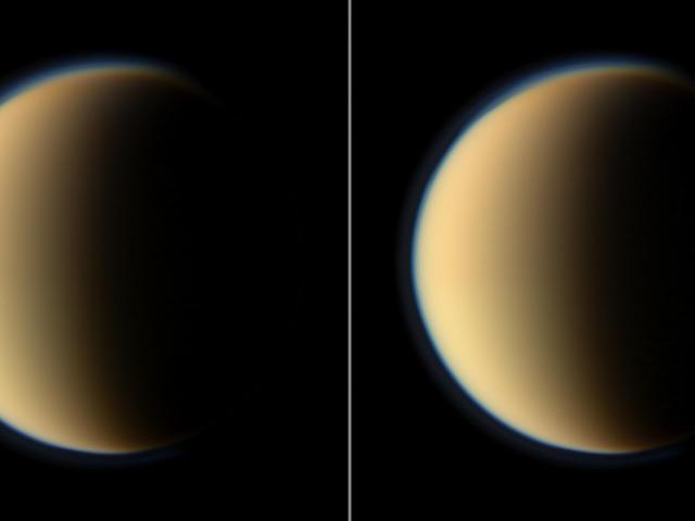 Tethys Behind Titan
