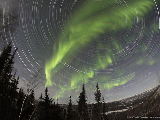 Yukon Aurora with Star Trails