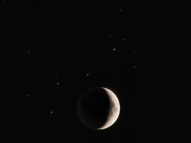 Young Moon and Sister Stars