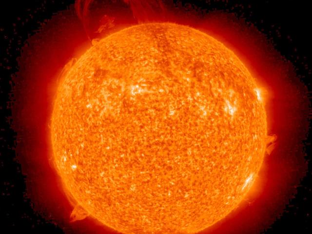 Large Eruptive Prominence Imaged by STEREO