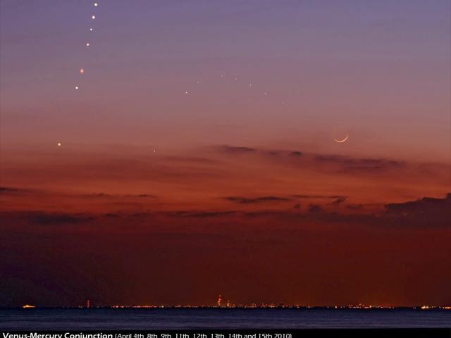 Venus, Mercury, and Moon