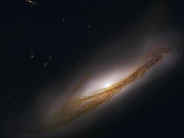 Spiral Galaxy NGC 3190 Almost Sideways