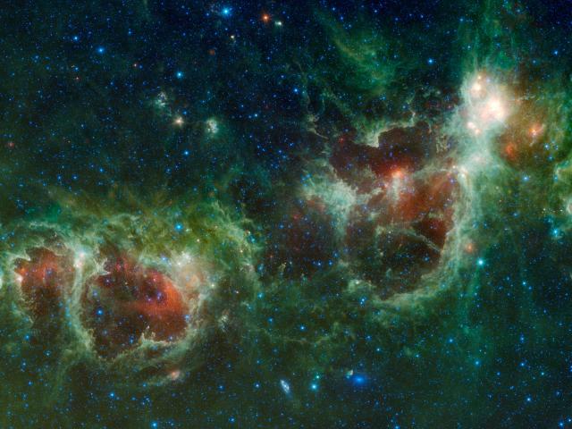 WISE: Heart and Soul Nebulas in Infrared