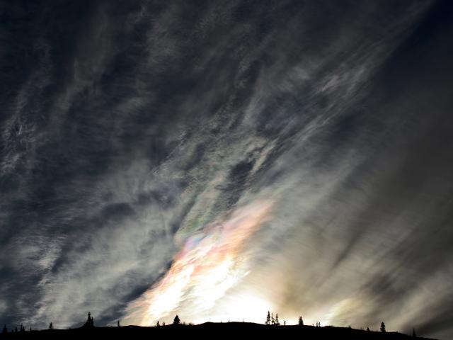 Iridescent Clouds from the Top of the World Highway