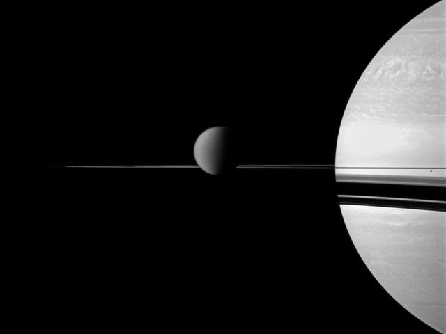 Titan, Rings, and Saturn from Cassini