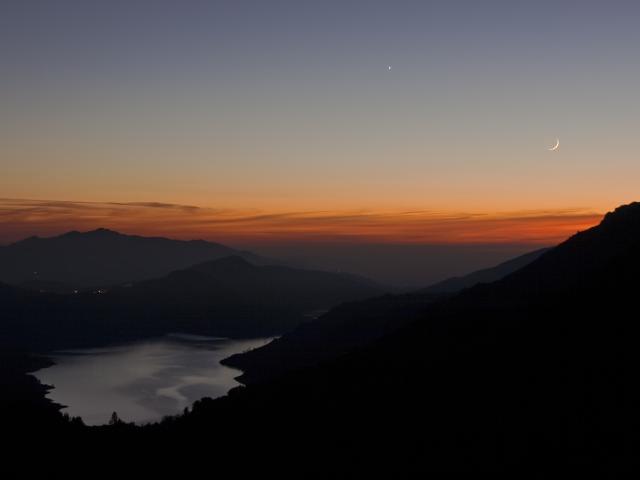 Young Moon Meets Evening Star