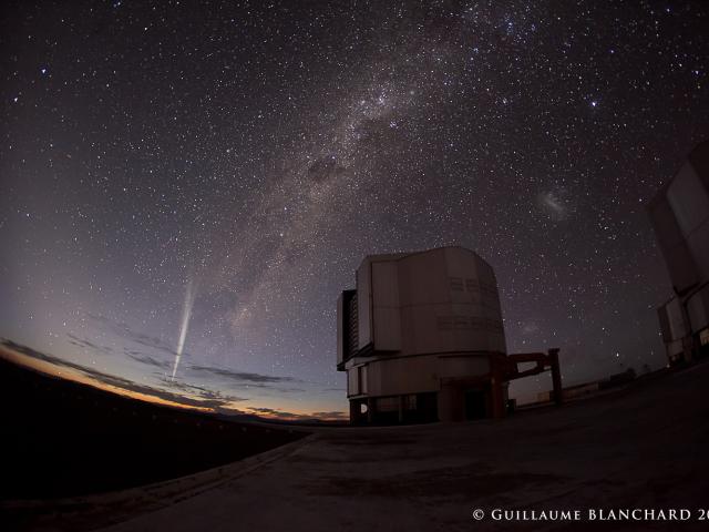 Comet Lovejoy over Paranal