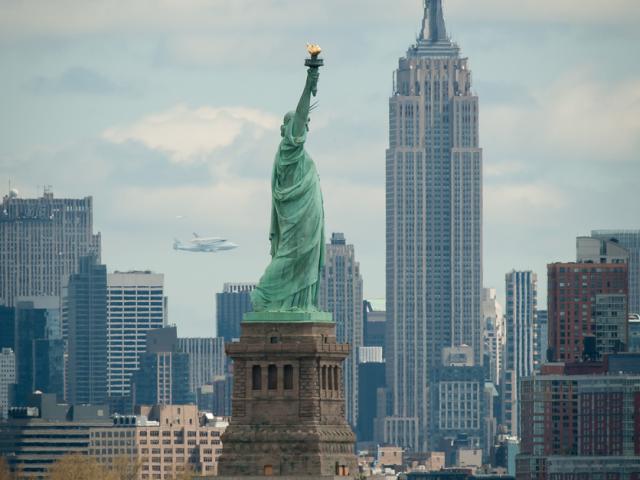 Shuttle Enterprise Over New York