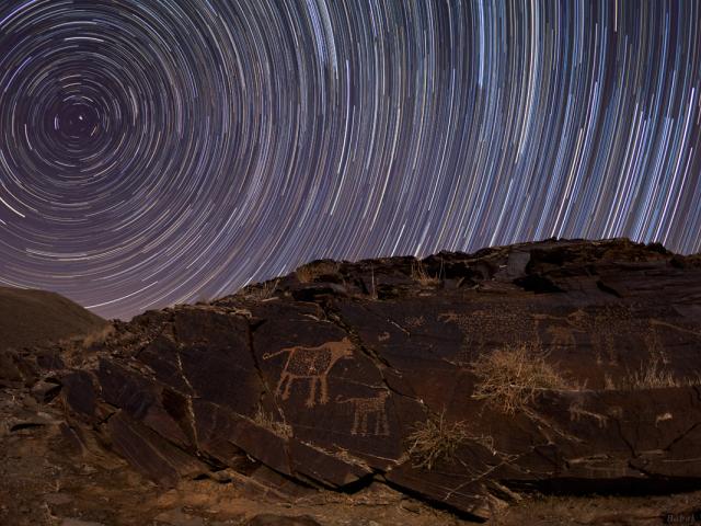 Teimareh Petroglyphs and Star Trails