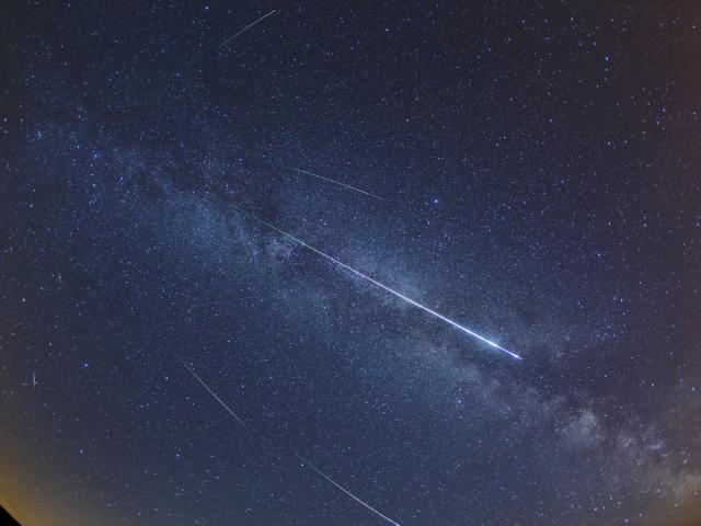 Perseid Meteors and the Milky Way